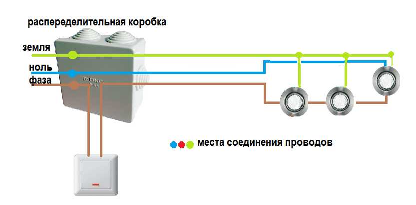 Как подключить точечные светильники