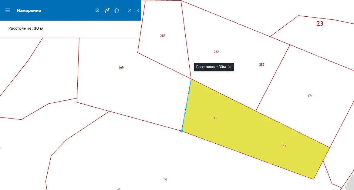 Измерение участка на кадастровой карте