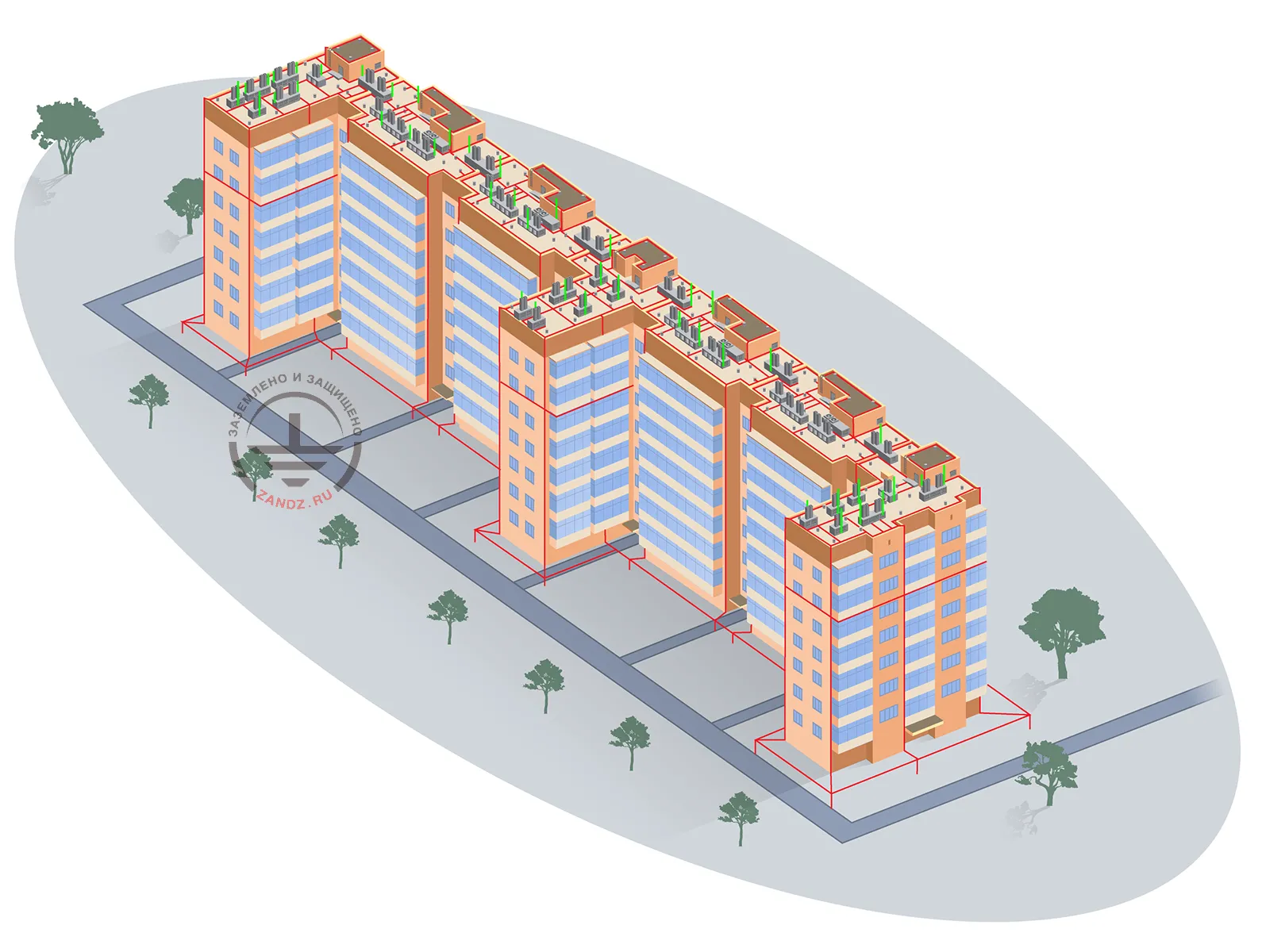 Проект заземления и молниезащиты для жилого многоквартирного дома