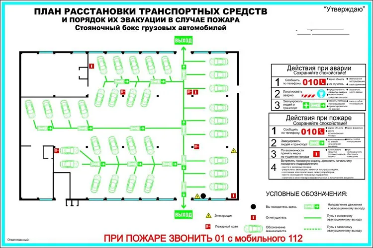 План расстановки автомобилей