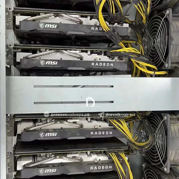 MSI 5700 XT, 440Mh/s, Майнинг ферма на 8 картах