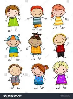 Group of sketch kids Cartoon Drawings, Cute Drawings, Doodle Kids, Kids Doodles, Easy Drawings For Kids, Drawing For Kids, Art For Kids