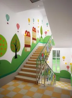 School Wall Decoration, School Wall Art, School Murals, School Decorations, Art Wall Kids, Preschool Classroom Decor, Preschool Rooms, Classroom Walls, Kindergarten Interior