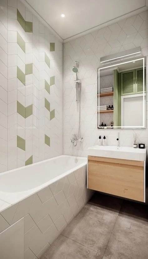 Сочетание трех цветов в дизайне ванной комнаты