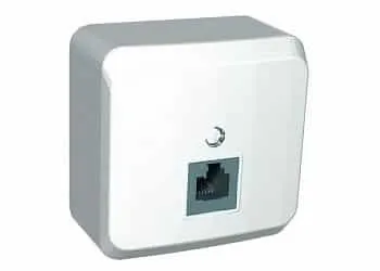 Одинарная телефонная накладная розетка ABB (RJ 11) Одинарная телефонная накладная розетка ABB (RJ 11)