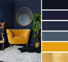Navy Living Rooms, Blue Rooms, New Living Room, Couches Living Room, Blue And Yellow Living Room, Blue And Gold Bedroom, Navy Blue Bedrooms, Small Living, Good Living Room Colors
