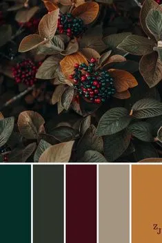 Color Schemes Colour Palettes, Fall Color Palette, Fall Colors, Color Combinations, Fall Color Schemes, Vintage Color Palettes, Christmas Colour Palette, Art Deco Color Palette