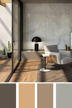 A welcoming atmosphere in touch with nature. #ceramichecaesar #woodeffect #livingdesign Interior Paint Colors Schemes, Paint Color Schemes, House Color Schemes, Bedroom Paint Colors, Paint Colors For Home