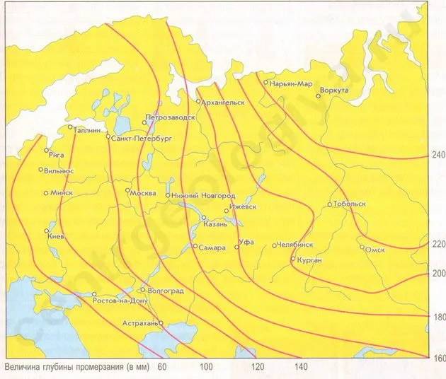 Промерзание Центральная Россия