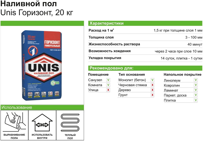 Наливной пол Unis Горизонт Наливной пол Unis Горизонт
