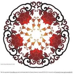 Китайский стиль орнамента, векторное изображение - Clipart.me Decoupage, Chinese Ornament, Chinese Flowers, Chinese Patterns, Abstract Art Painting Diy, Stencil Painting, Hand Embroidery Design Patterns, Flower Ornaments, Circular Pattern