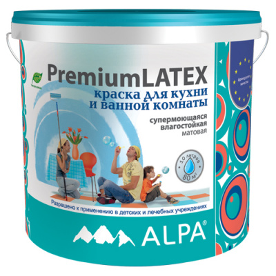 Краска влагостойкая Alpa Premium Latex