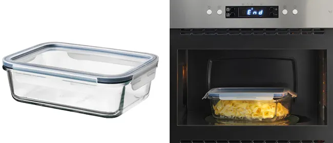 Контейнер для продуктов с крышкой, прямоугольной формы, стекло/пластик, 1 л Контейнер для продуктов с крышкой, прямоугольной формы, стекло/пластик, 1 л