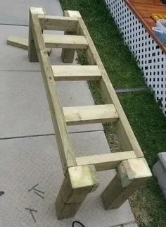 How To Build A Simple Patio Deck Bench Out Of Wood Step By Step | RemoveandReplace.com Diy Garden Furniture, Diy Outdoor Furniture, Concrete Furniture, Furniture Ideas, Garden Decor, Building Furniture, Furniture Online, Luxury Furniture