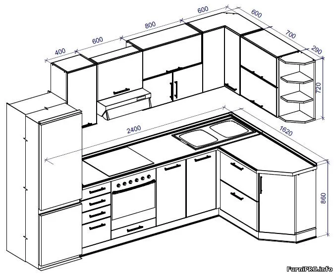 Чертеж кухни
