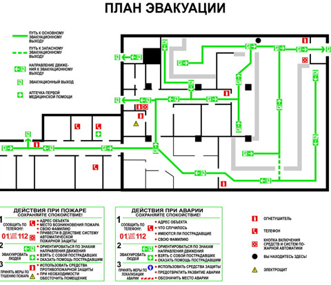 Как самому сделать план эвакуации при