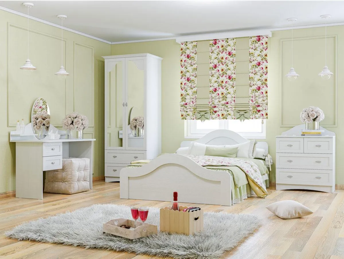 Зеленая спальня в стиле прованс