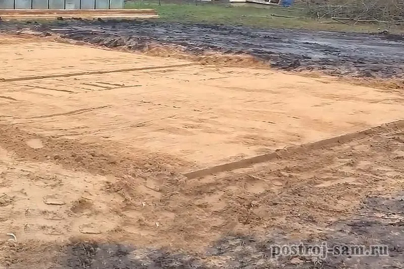 песчаная подушка для плитного фундамента