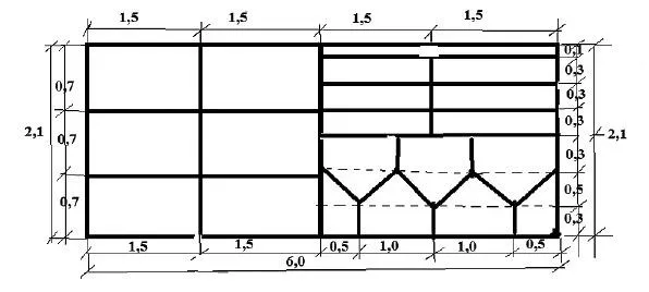 1. Схема раскроя и распила поликарбоната (размеры даны в метрах). Рисунок Михаила Фирсова