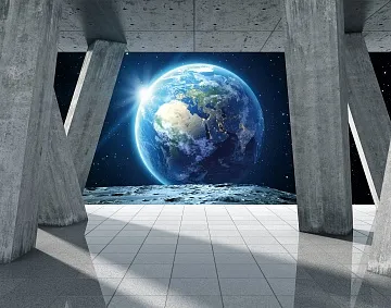 Фотообои 3D Вид на Землю в комнату
