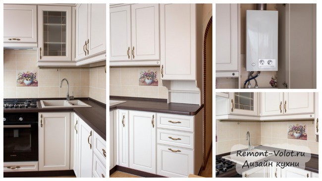 Дизайн кухни 5 и 6 кв. м. с газовой