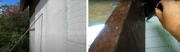 Стеновой блок размечаем приложив к проему, Фото с канала: Песни Яши Косяка