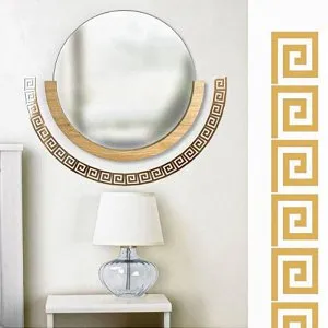 Декор настенный "Лабиринт", из акрила, зеркальный, 10 элементов 10 х 10 см, золото