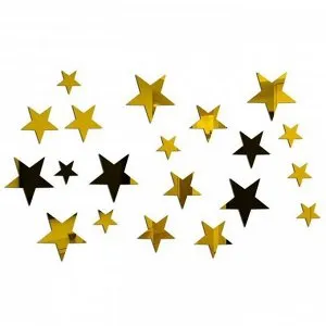 Декор настенный "Звёзды", 20 элементов, от 3 х 5 до 6.5 см, золото