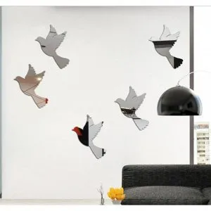Декор настенный "Пташки", зеркальный, 10 элементов, 12 х 8.7 см