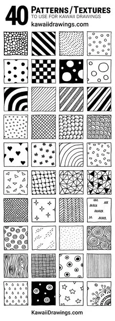 How To Draw 40 Different Patterns and Textures