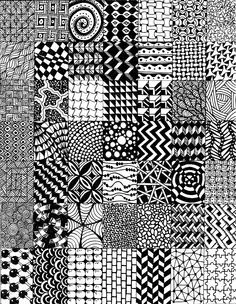 By Laura Bernárdez #Zentangle #Tangles #Doodles #Patterns Cute Designs To Draw, Doodle Sketch, Mandala Draw
