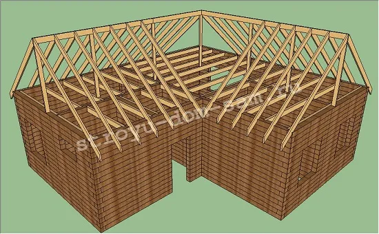 стропила Г-образной крыши
