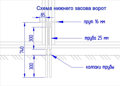 Засов для гаражных ворот