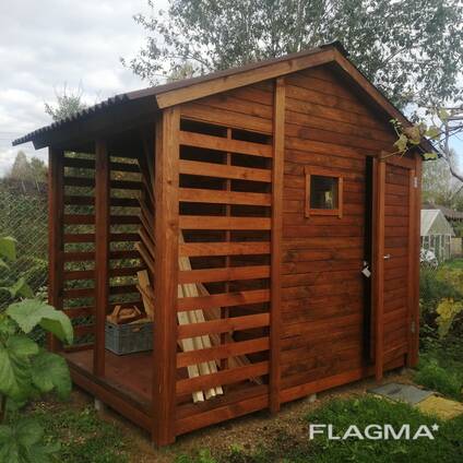 Душ-туалет (хозблок) с дровником 2х3