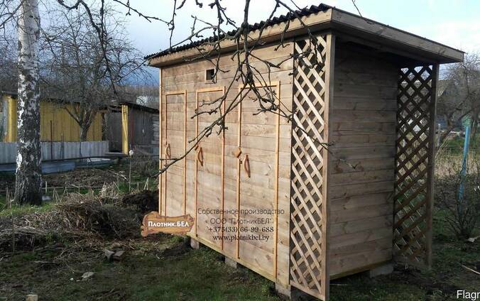 Хозблок 4в1 с дровником и туалетом