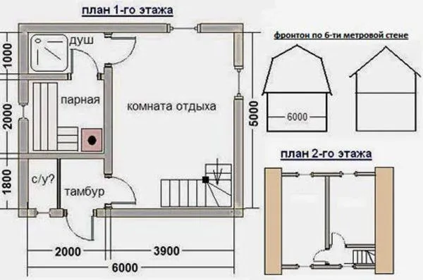 Баня с разделенными душем и туалетом