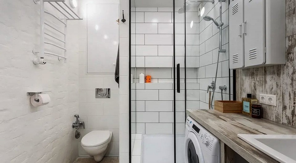 Дизайн ванной в хрущевке: 100 фото