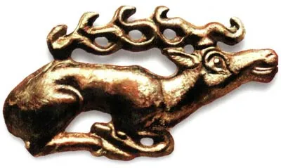 Скифский золотой олень. Костромской курган, VI век до н.э.