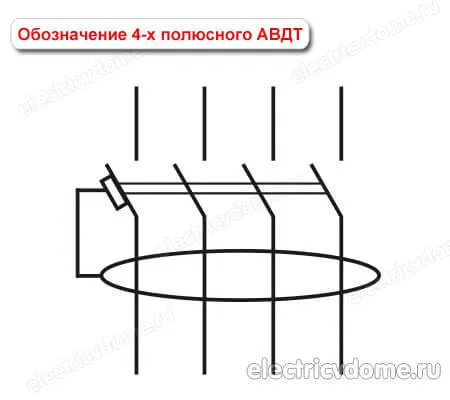 Обозначение автоматического выключателя на схеме