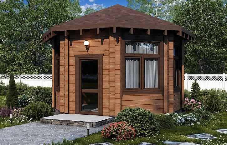 Проект закрытой беседки из бруса