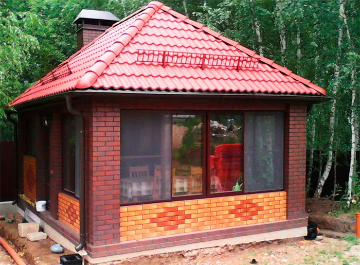 Беседка из облицовочного кирпича