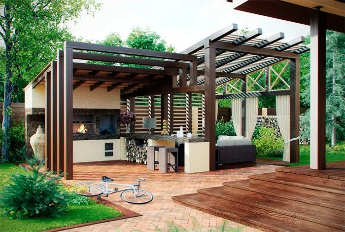 Пергола в стиле «Лофт»