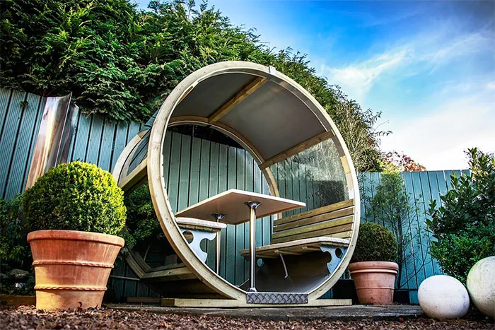 Круглая беседка в стиле Хай-тек