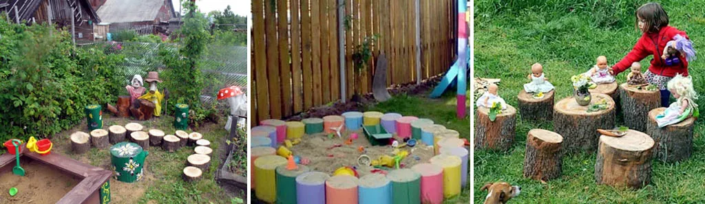 Простые поделки из бревен для детской площадки