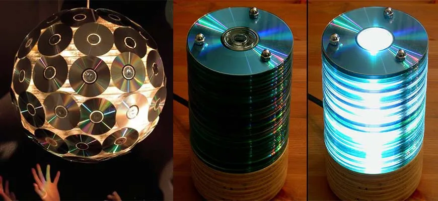 Люстра и светильники из лазерных дисков