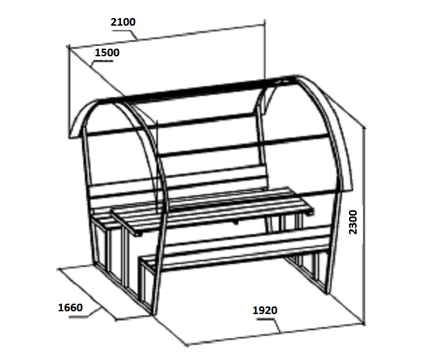Каркас беседки - чертеж