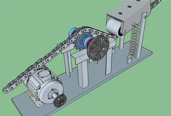 Сборка привода с цепной передачей