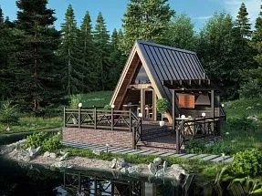 Баня в стиле A-frame Стелла