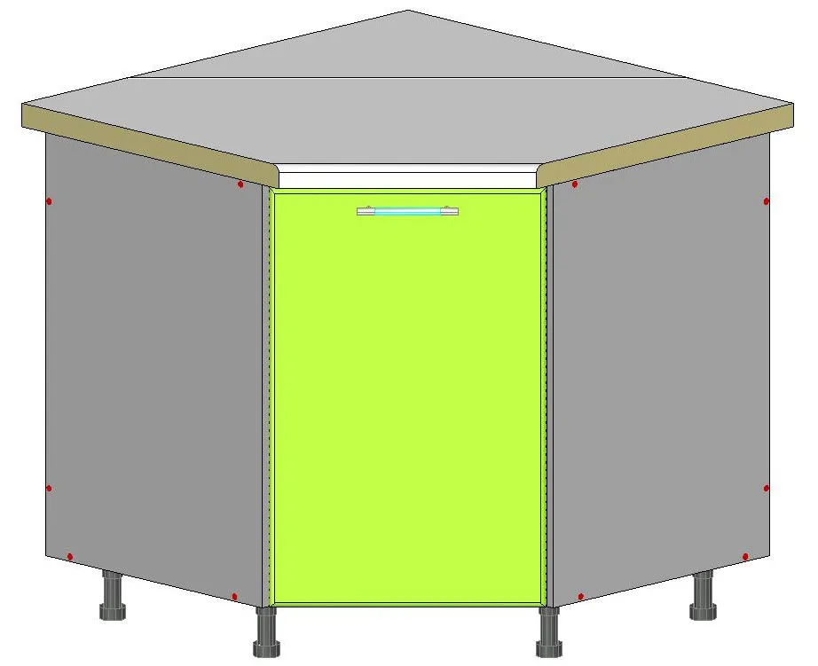 Трапециевидная угловая тумба под мойку2