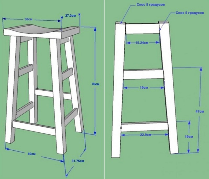 Барный стул своими руками из различных